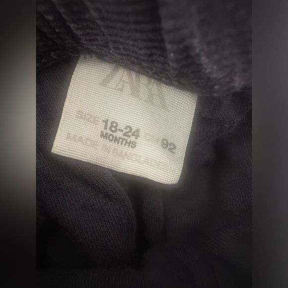 Zara toddler corduroy pants with drawstrings and elastic navy blue 18-24 months - Picture 3 of 7